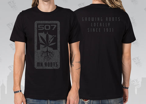 MN Roots T-Shirt - 507 Area Code BLACK